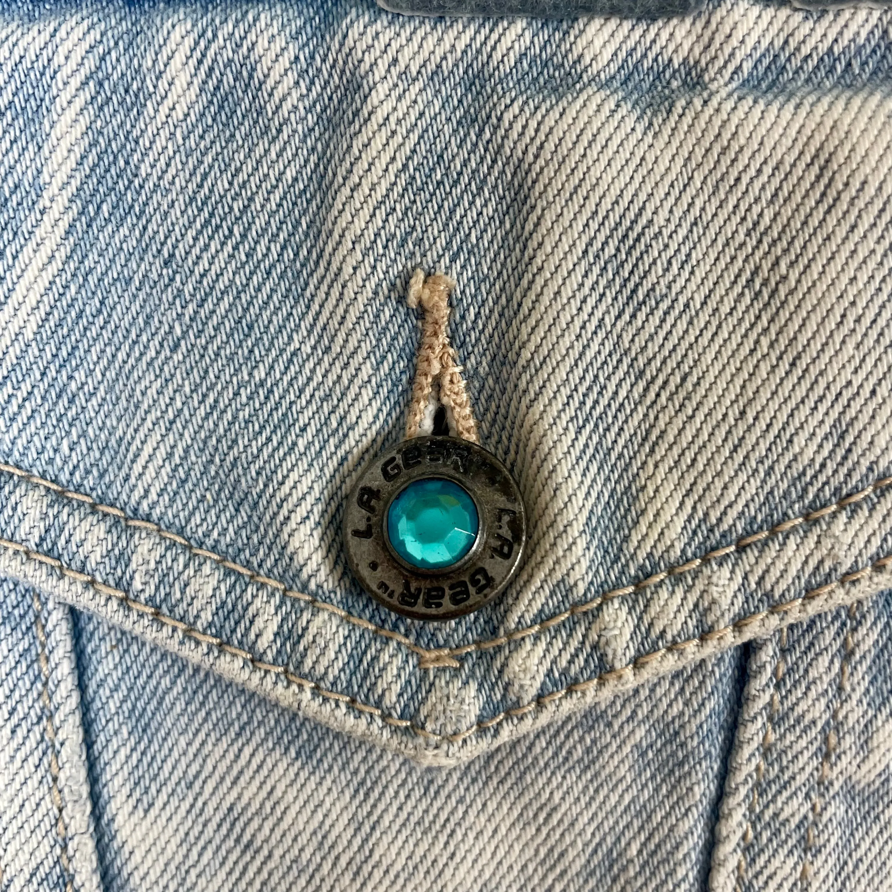 1980s LA Gear acid wash cropped denim jacket