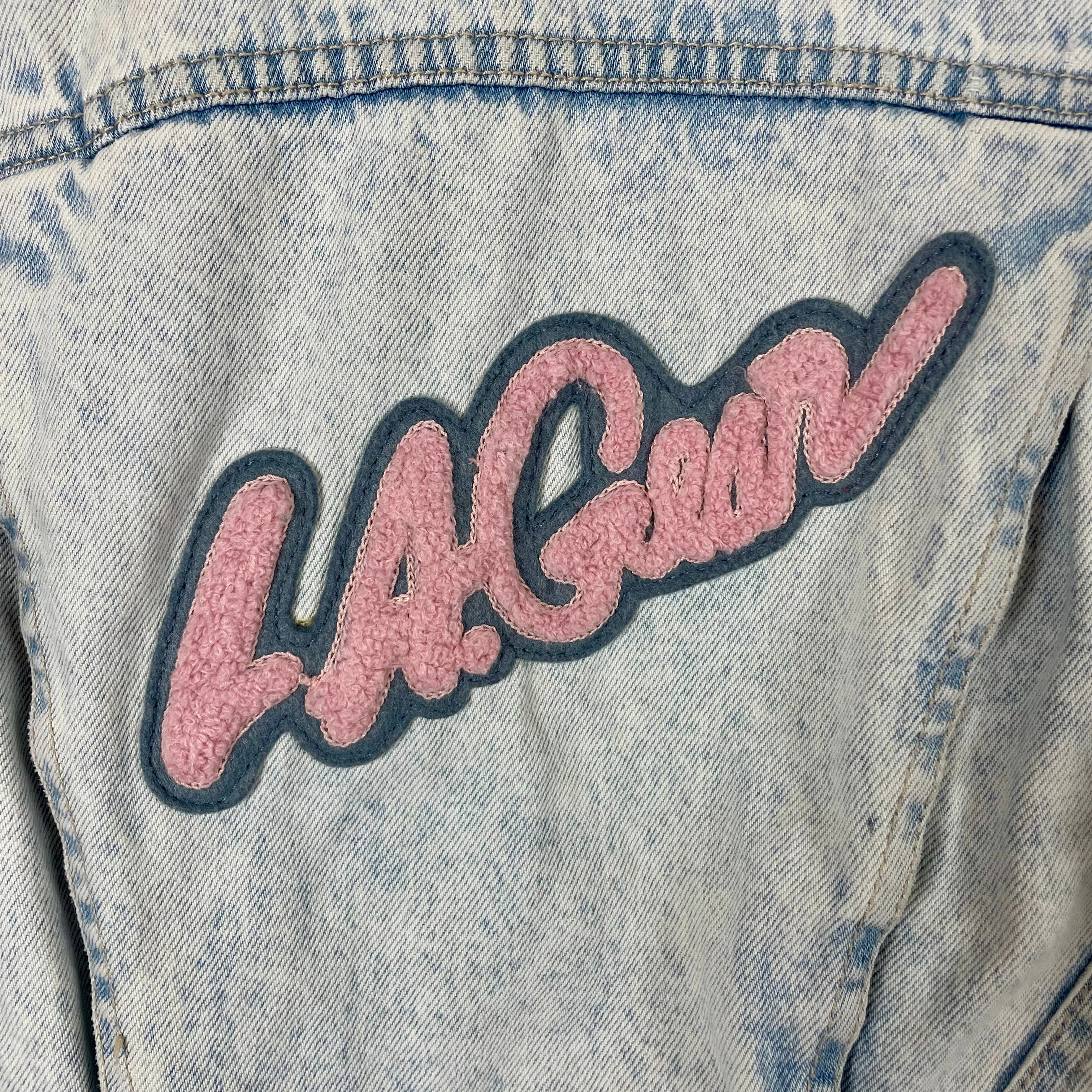 1980s LA Gear acid wash cropped denim jacket