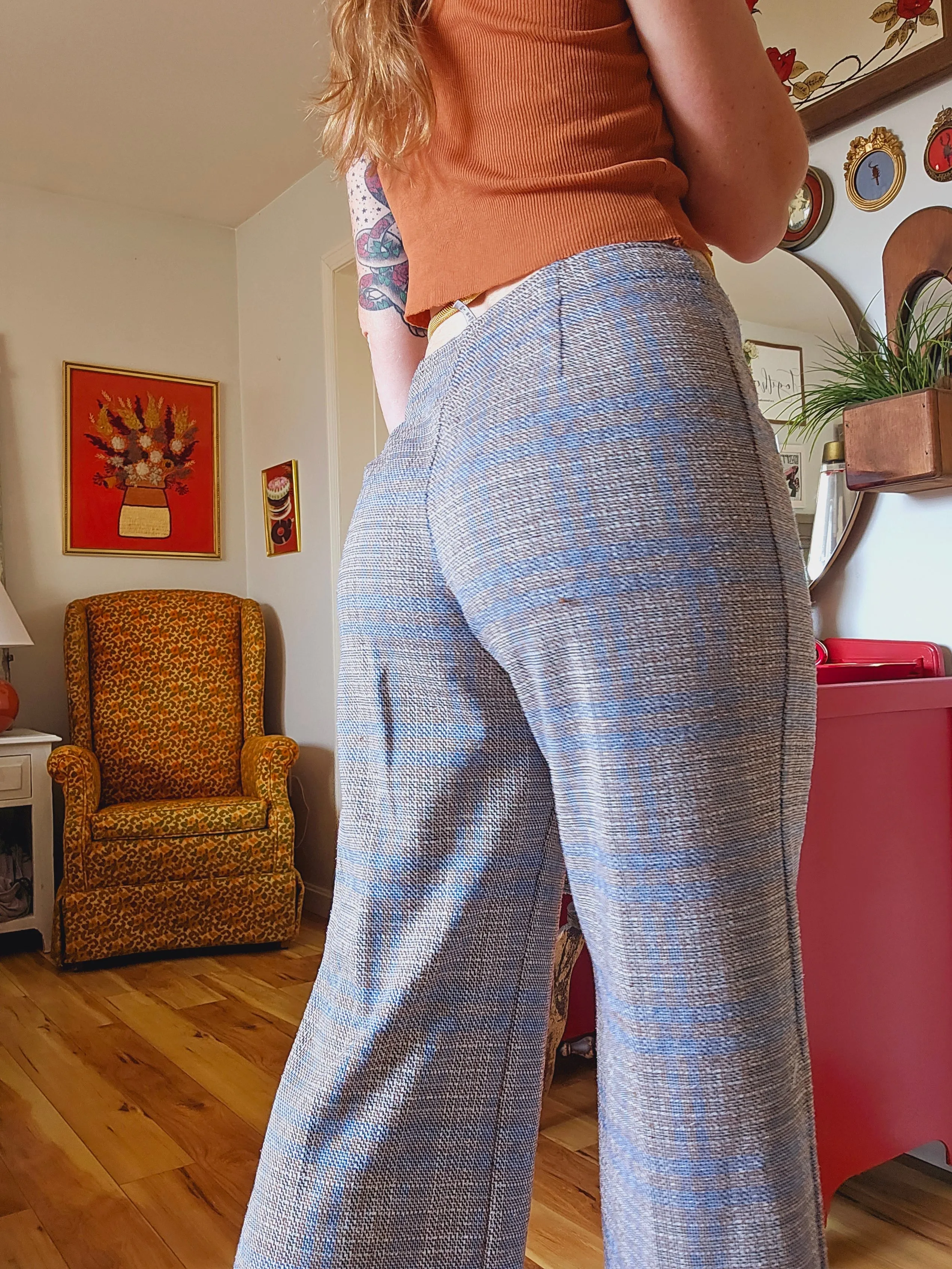 60s/70s Houndstooth Cropped Flares