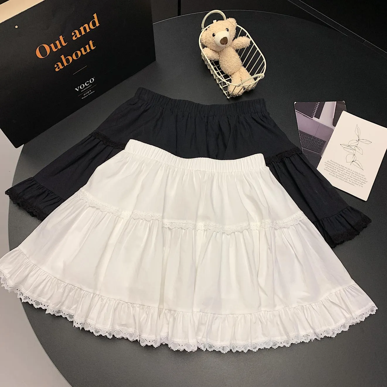 A-Line Tiered Mini Skirt for a Slimming Effect