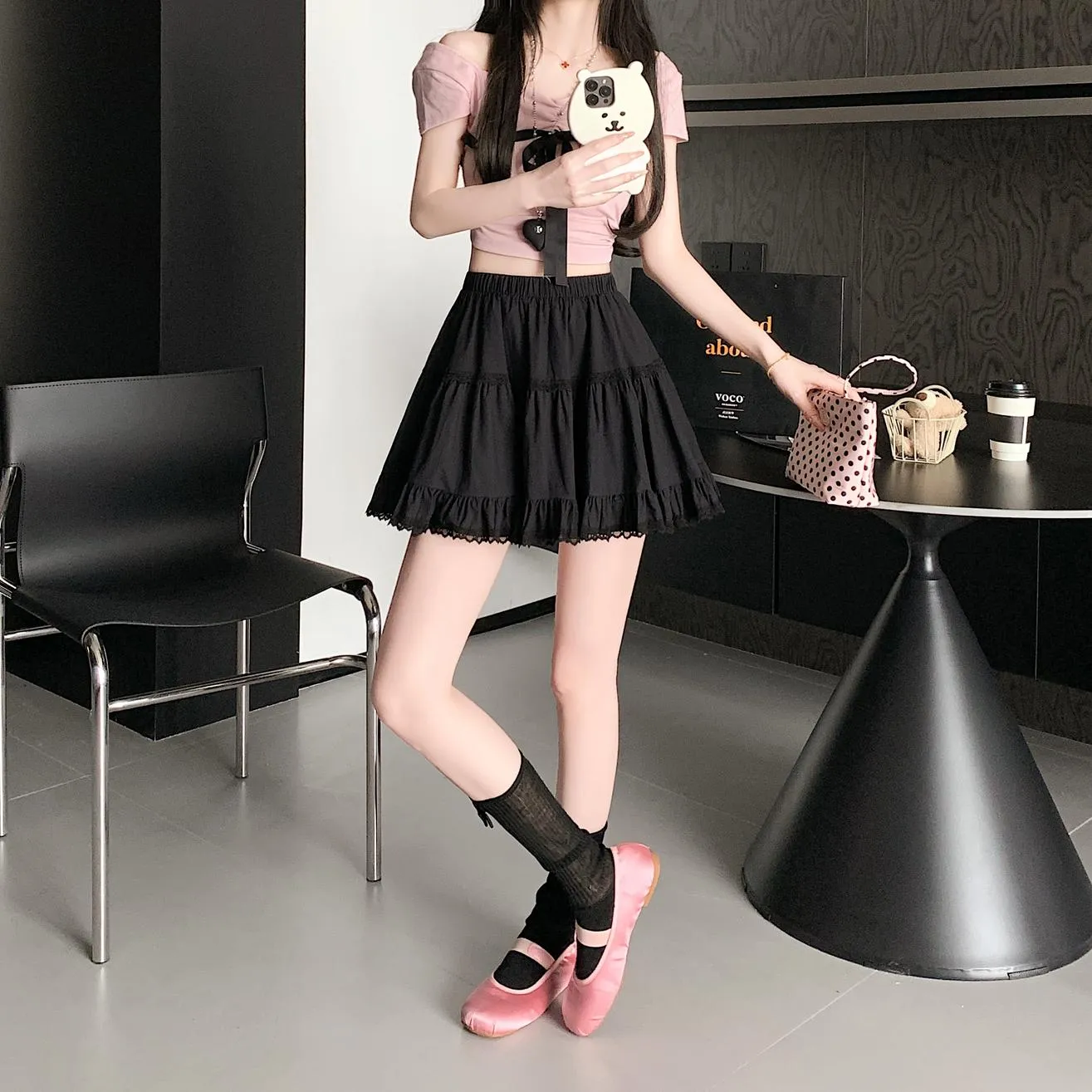 A-Line Tiered Mini Skirt for a Slimming Effect