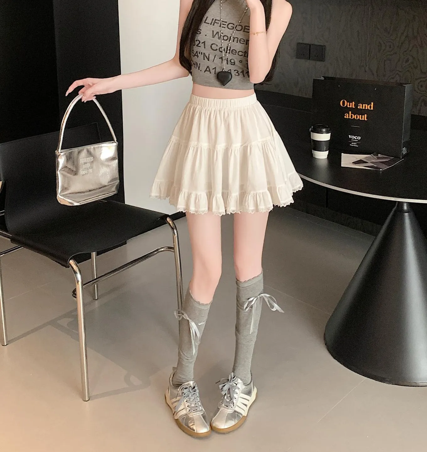 A-Line Tiered Mini Skirt for a Slimming Effect