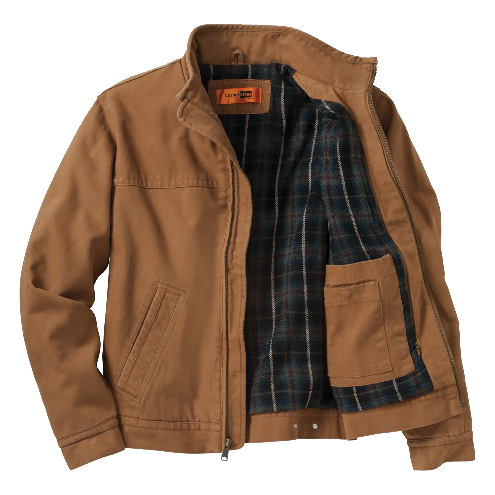 A1541 Mens Washed Duck Cloth Flannel-Lined Work Jacket