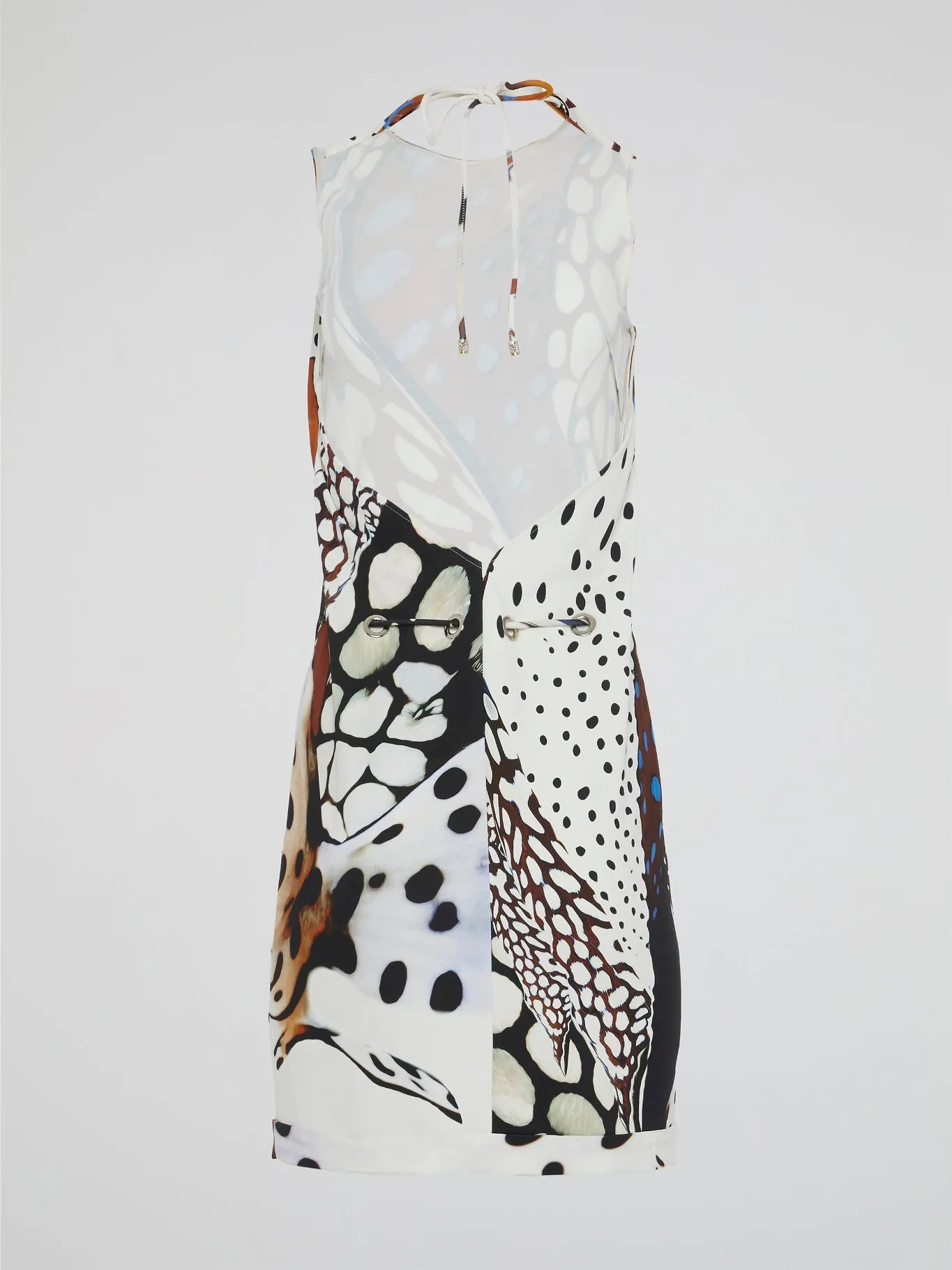 Abstract Print Halter Neck Dress