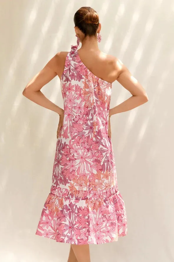 Adorne Lola One Shoulder Floral Dress