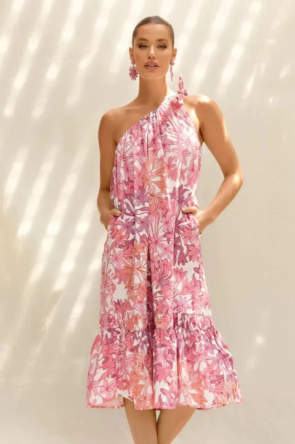 Adorne Lola One Shoulder Floral Dress