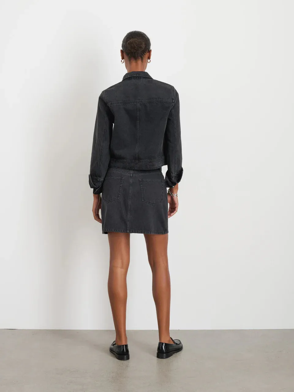 Alex Mill - Betty Cropped Jacket in Black Denim (Washed Black)