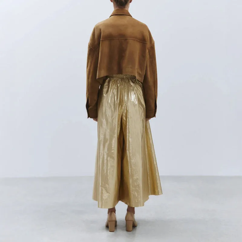 ALYSI Vintage Suede Jacket in Caramel