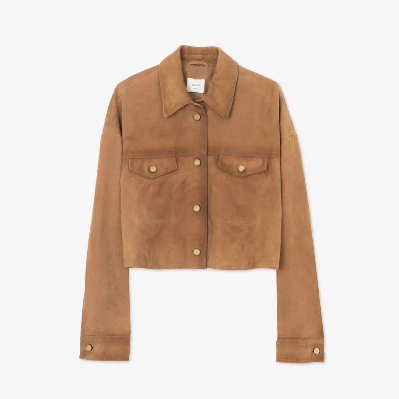 ALYSI Vintage Suede Jacket in Caramel