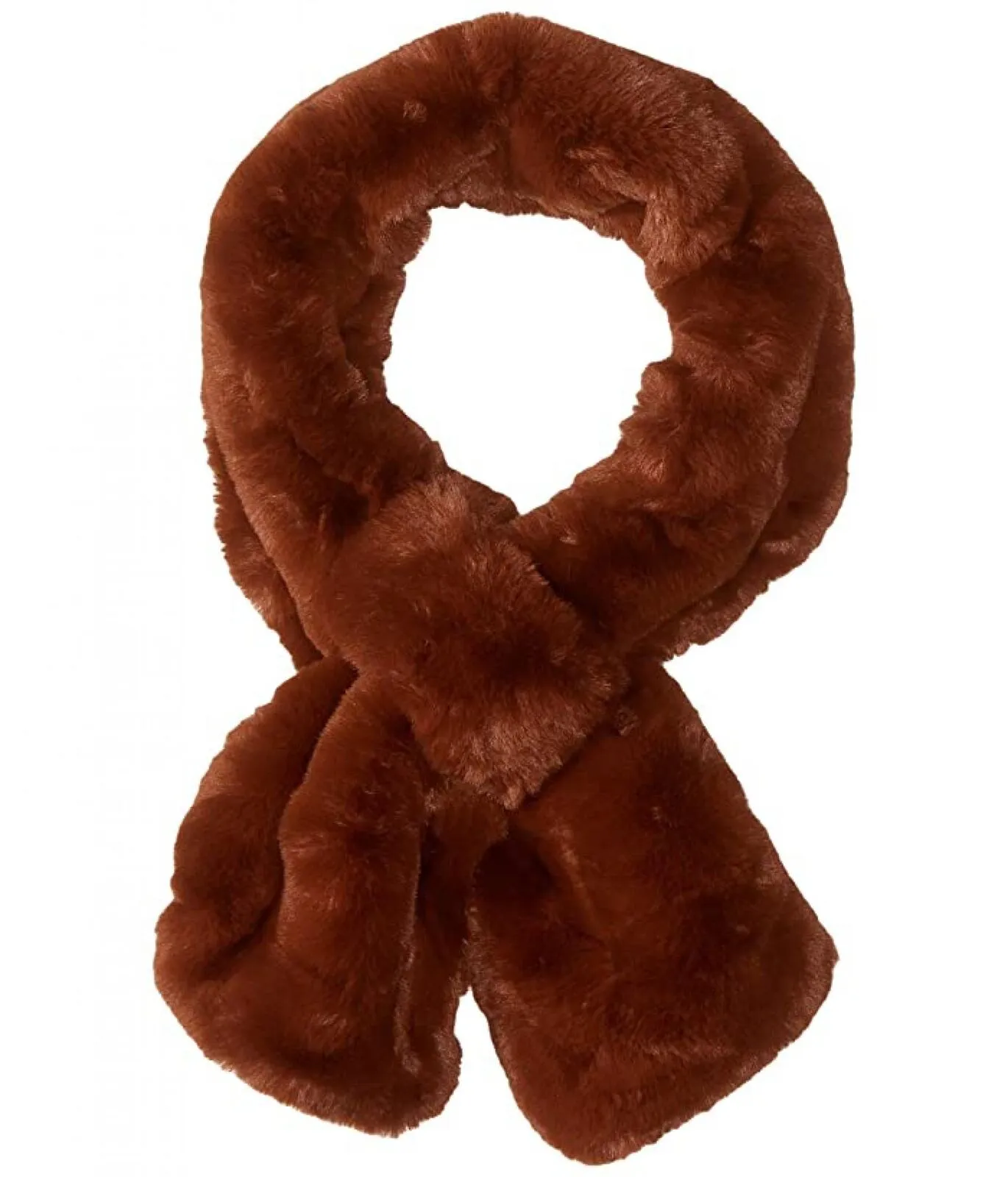 Apparis Womens Luna Faux Fur Fuzzy Stole Cold Weather Winter Pull Through Scarf