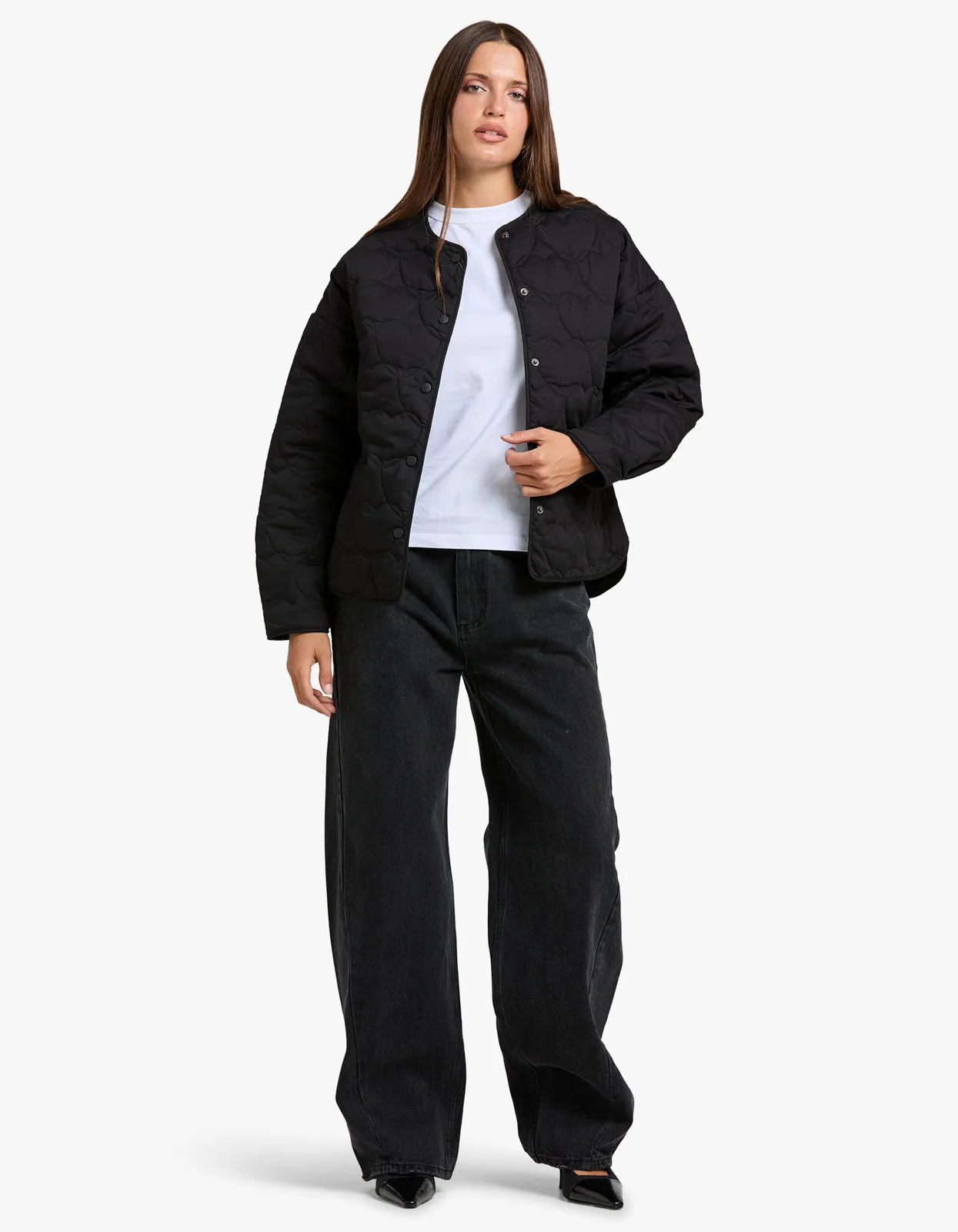 Ava Quilted Jacket - Black