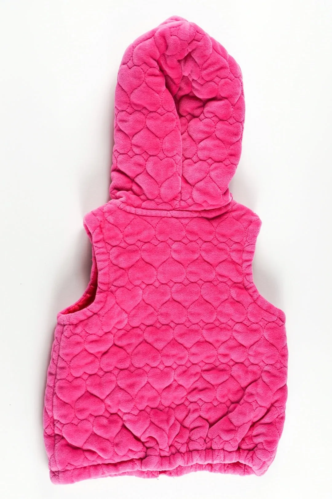 BABY GIRL SIZE 6/12 MONTHS - DISNEY, Winnie The Pooh & Piglet, Quilted Zip, Pink Hooded Vest EUC B11