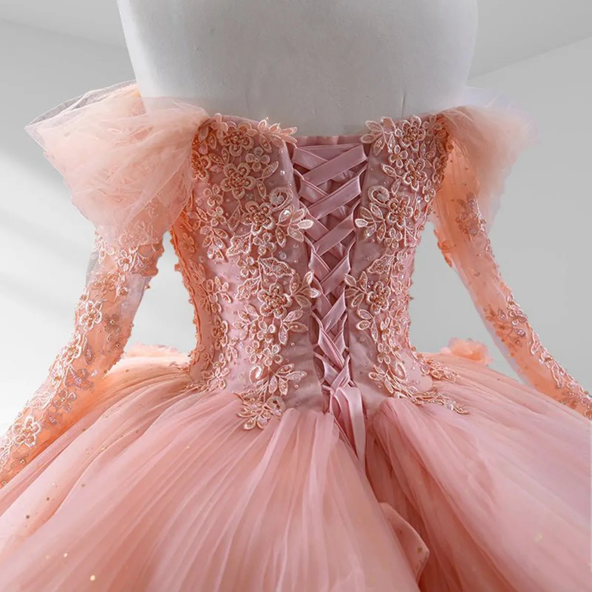 Ball Gown Long Sleeves Off the Shoulder Quinceanera Dresses