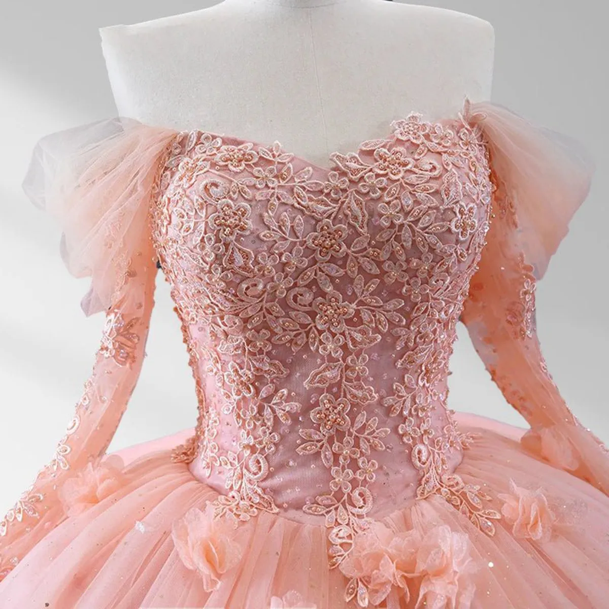 Ball Gown Long Sleeves Off the Shoulder Quinceanera Dresses