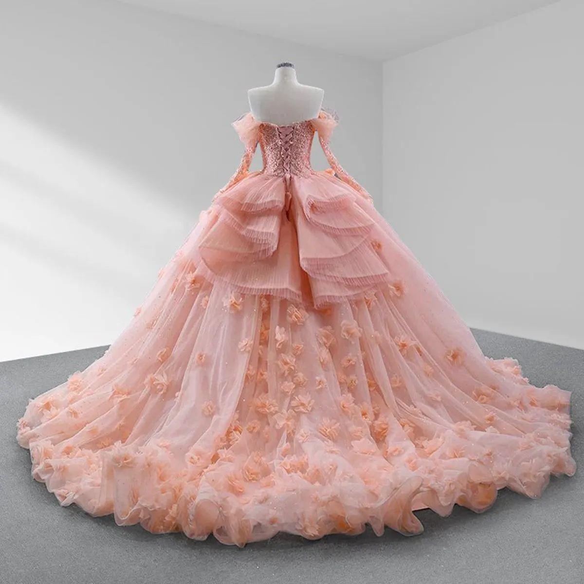 Ball Gown Long Sleeves Off the Shoulder Quinceanera Dresses