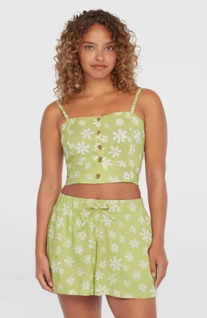 Beach Vintage Cropped Top | Green Daisyline