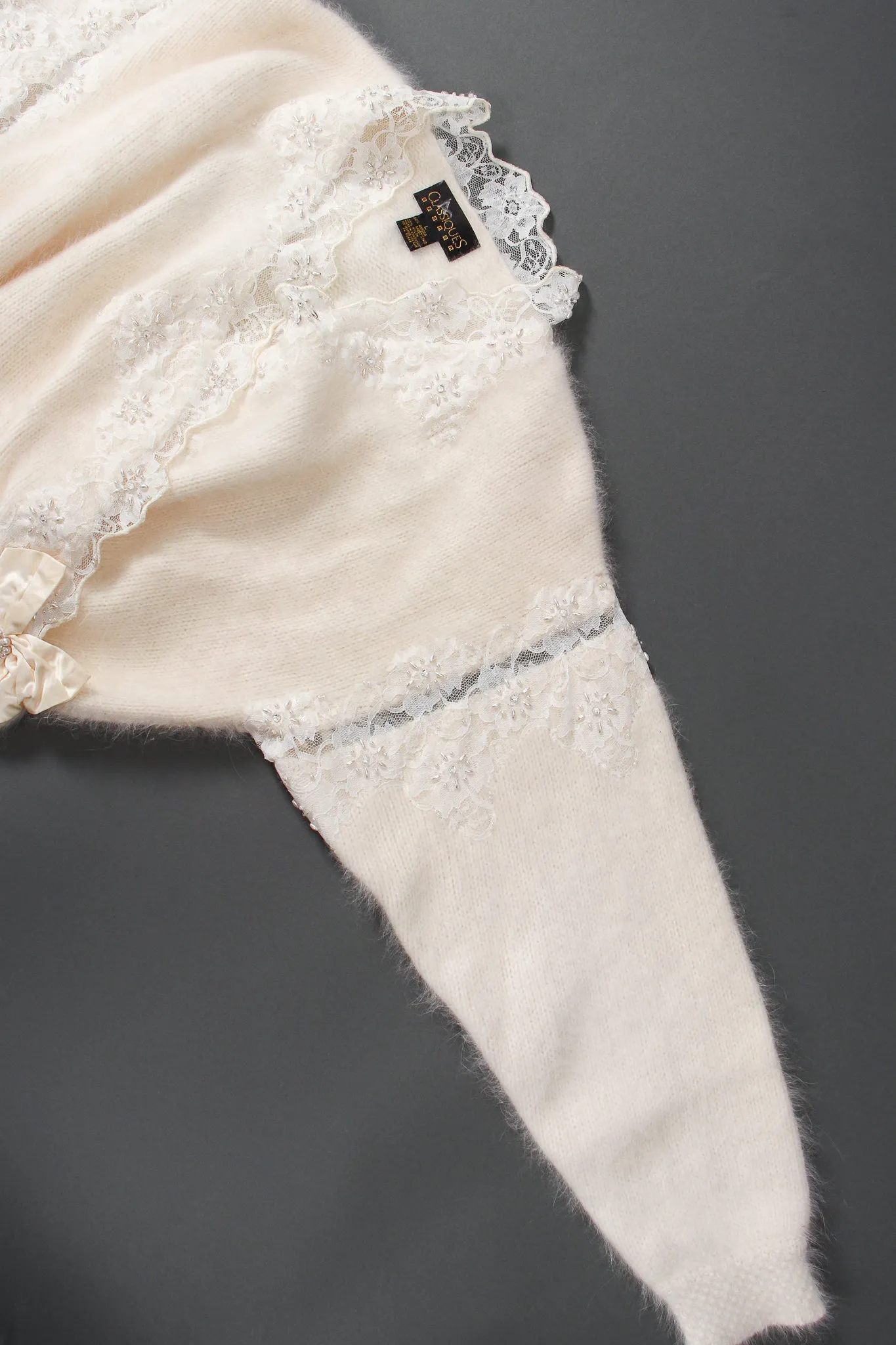 Beaded Lace Angora Sweater