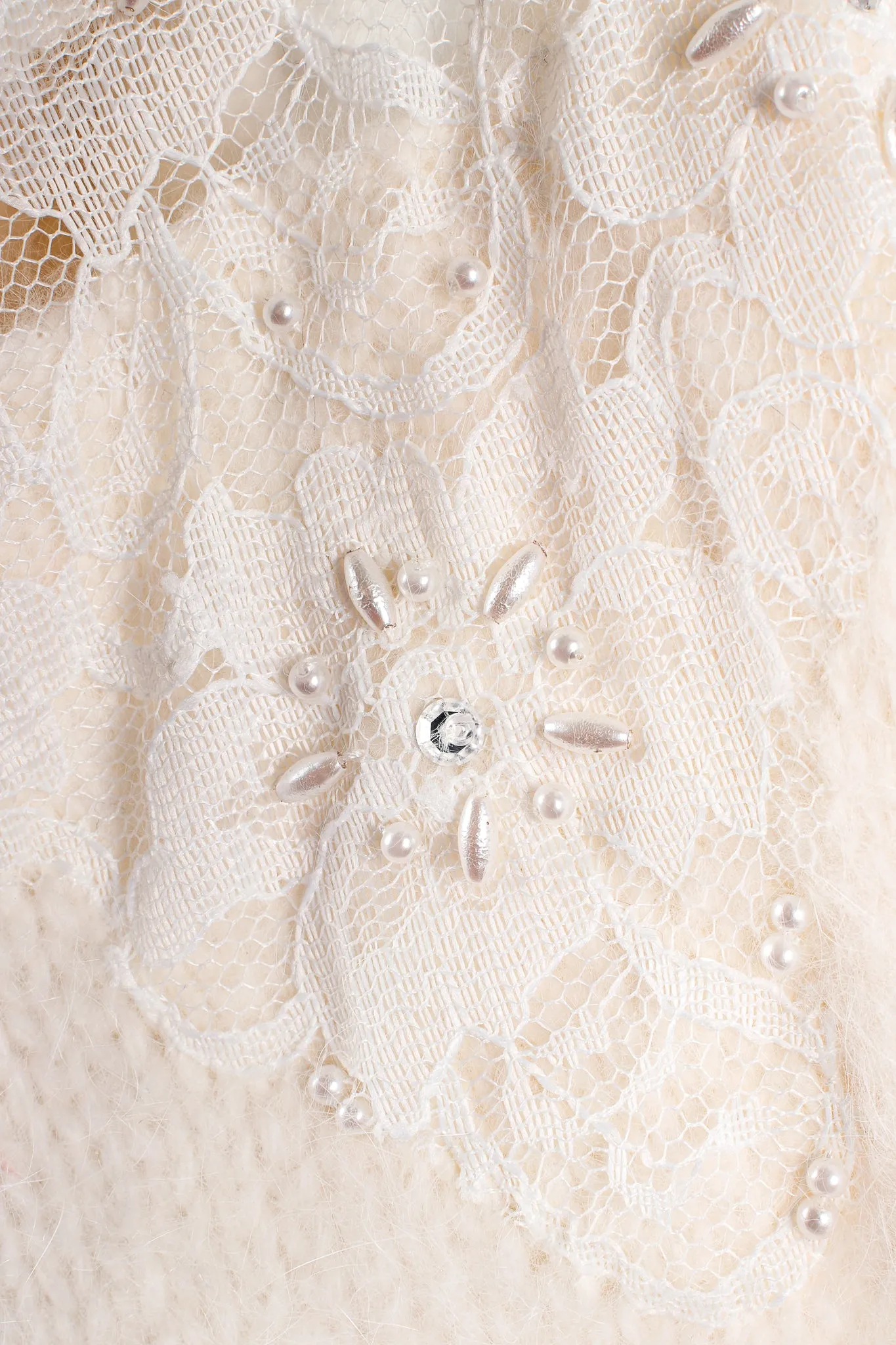 Beaded Lace Angora Sweater