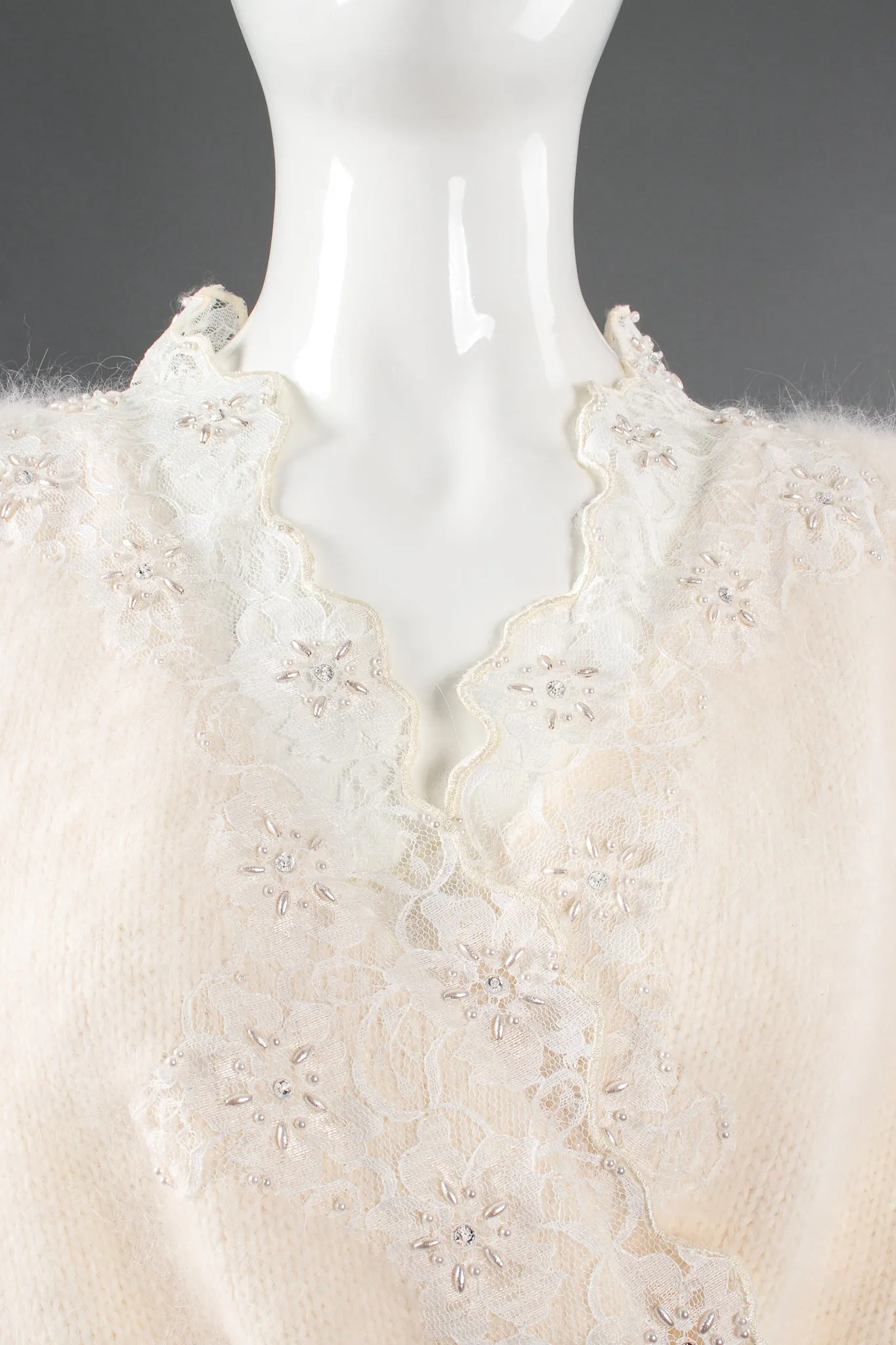 Beaded Lace Angora Sweater