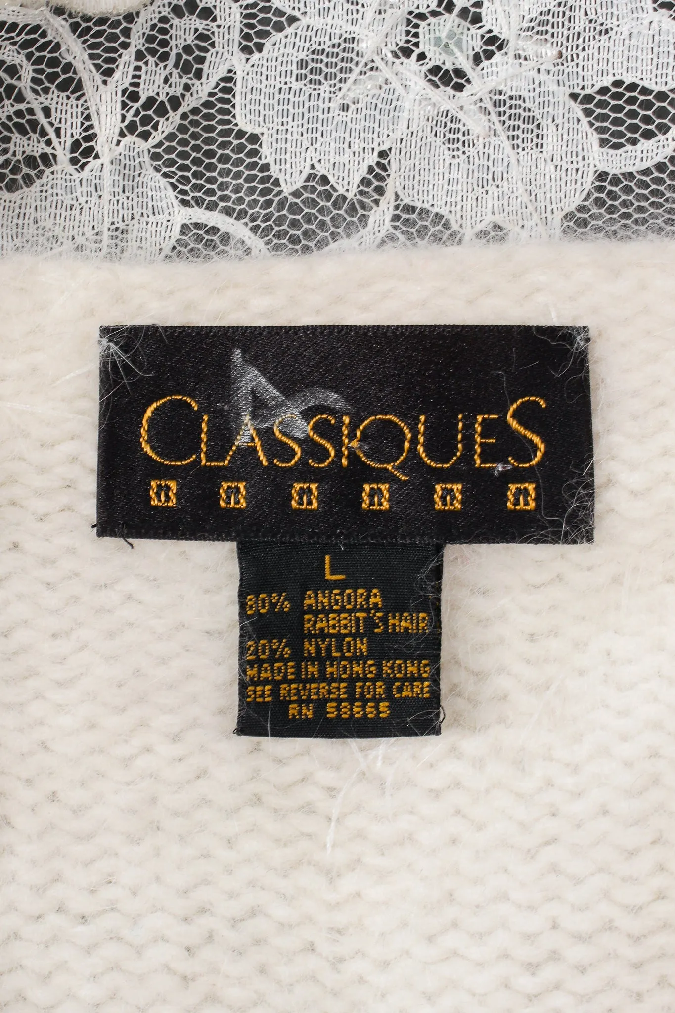 Beaded Lace Angora Sweater