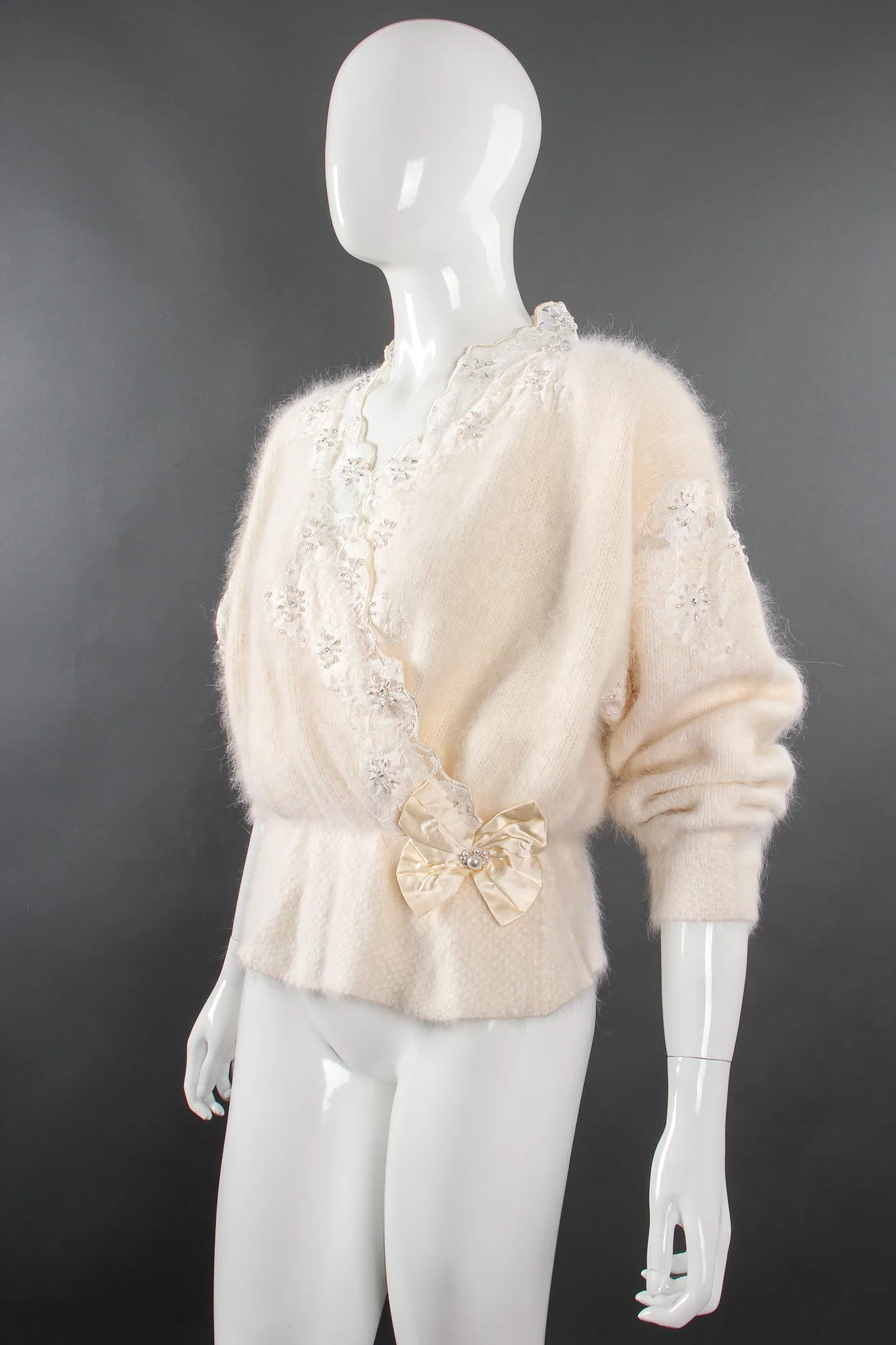 Beaded Lace Angora Sweater