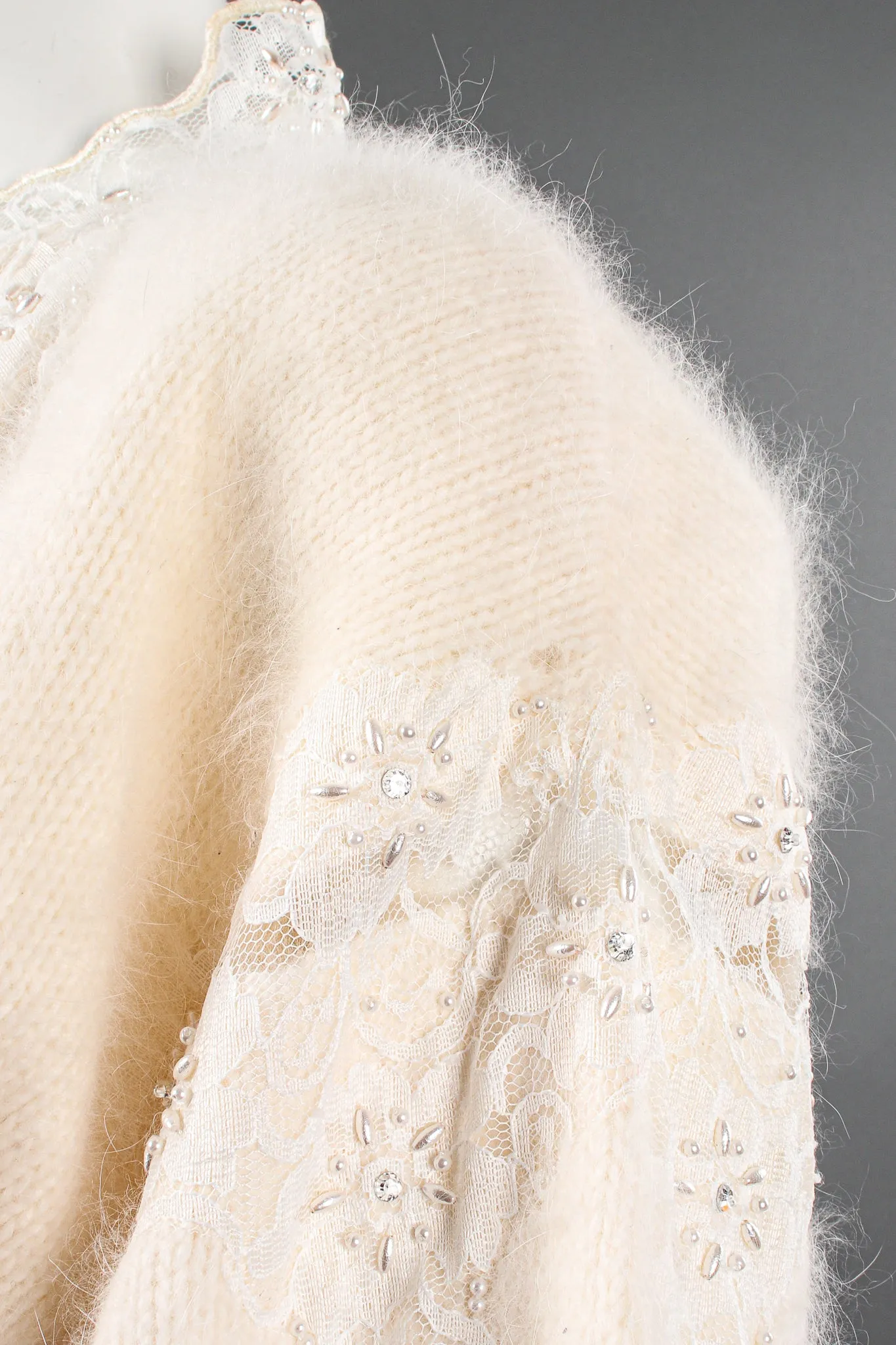Beaded Lace Angora Sweater