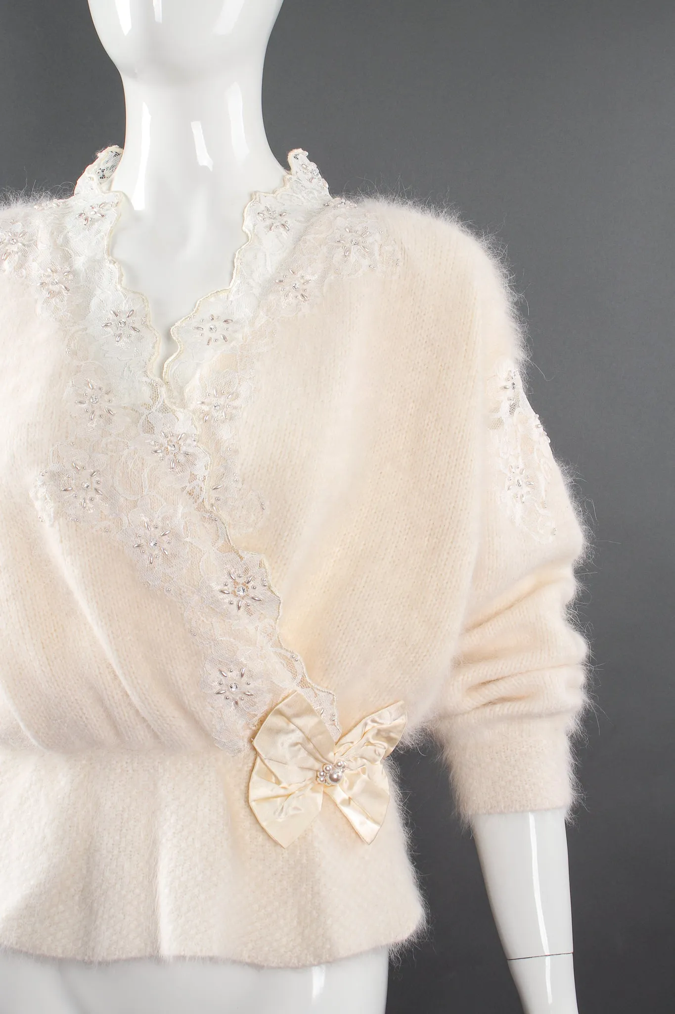 Beaded Lace Angora Sweater