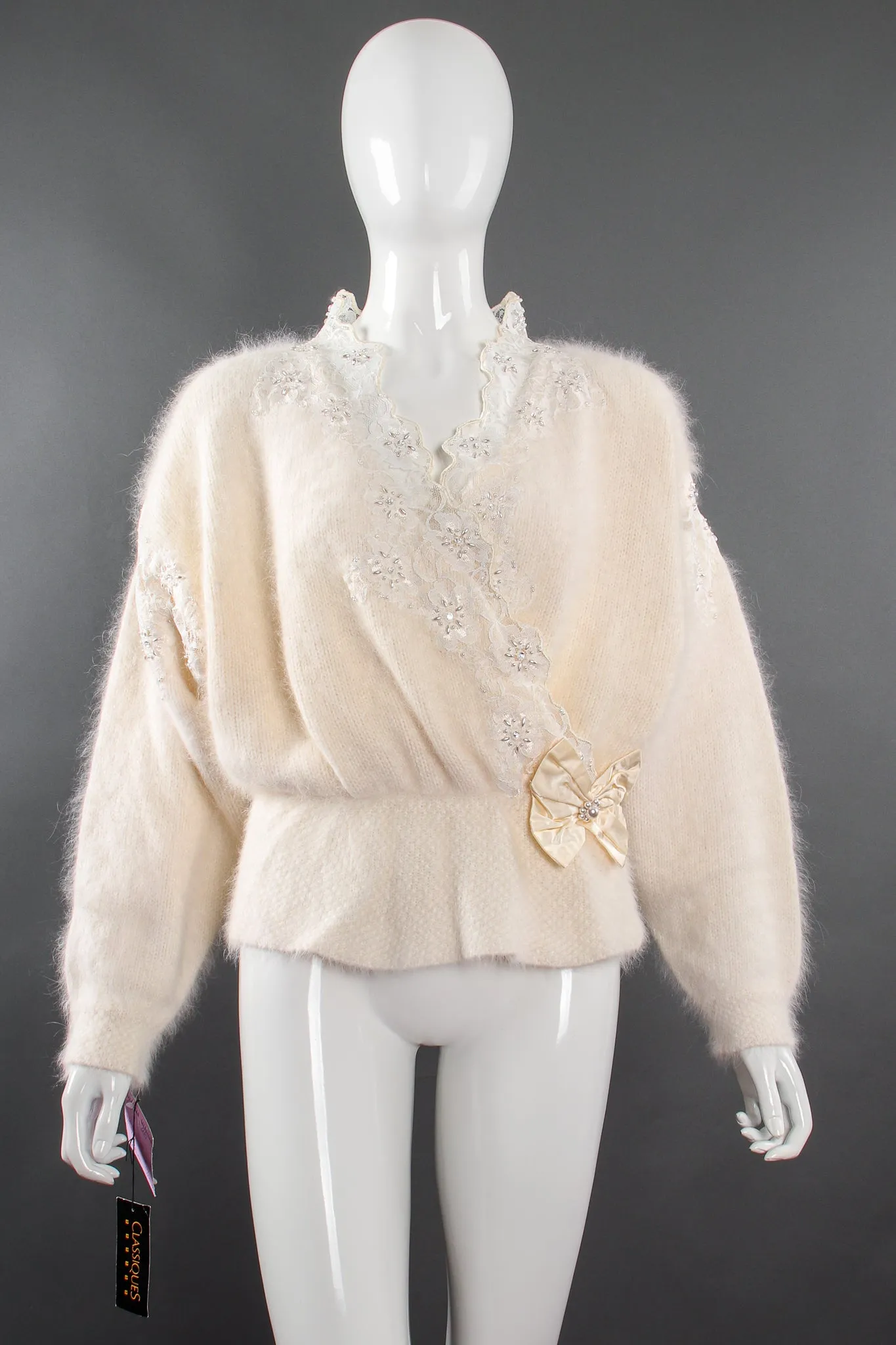 Beaded Lace Angora Sweater