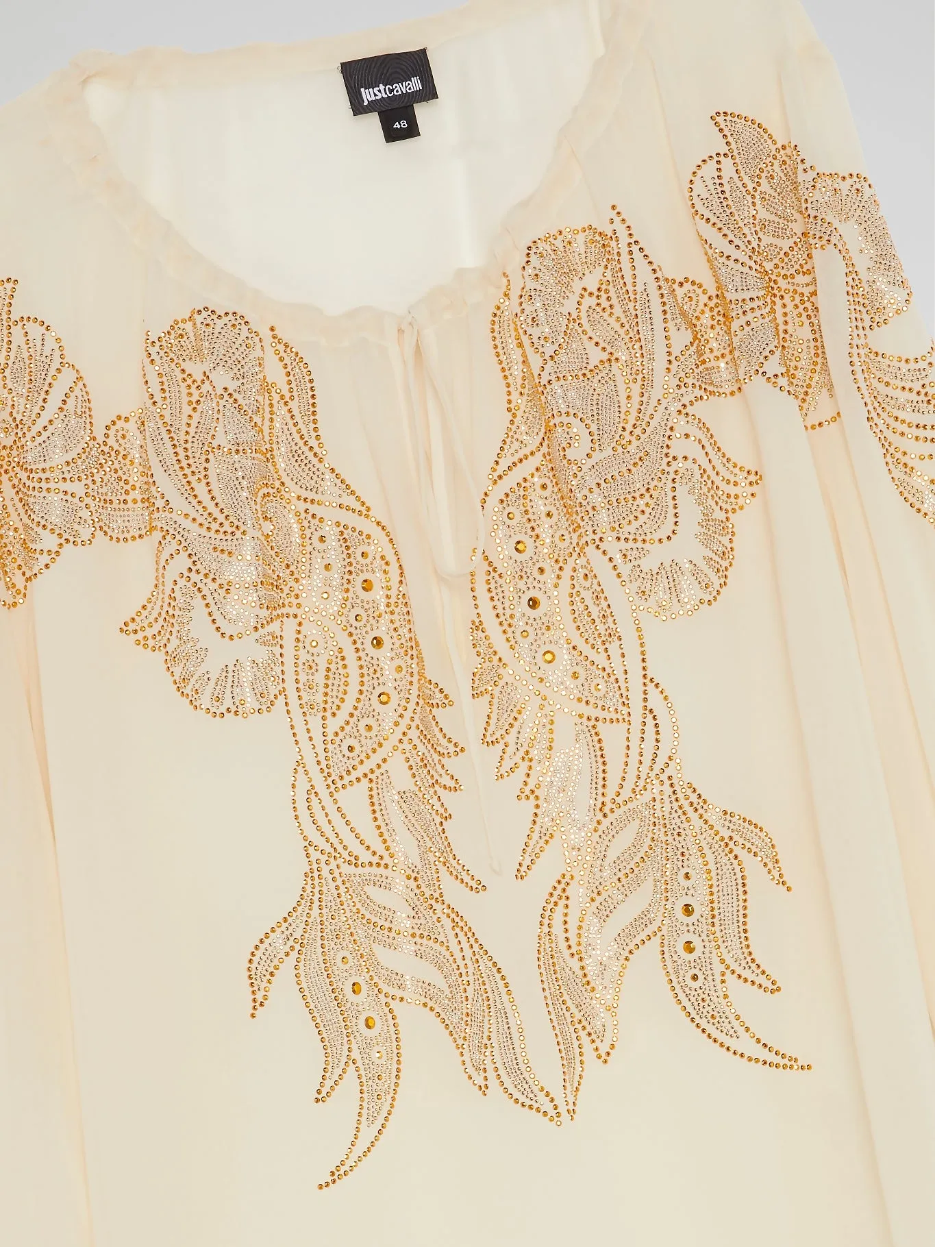 Beige Studded Peasant Blouse