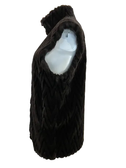 Bellessa Brown Fuzzy Vest