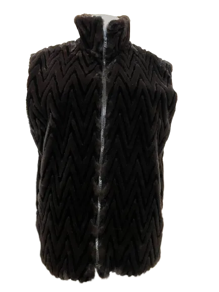 Bellessa Brown Fuzzy Vest