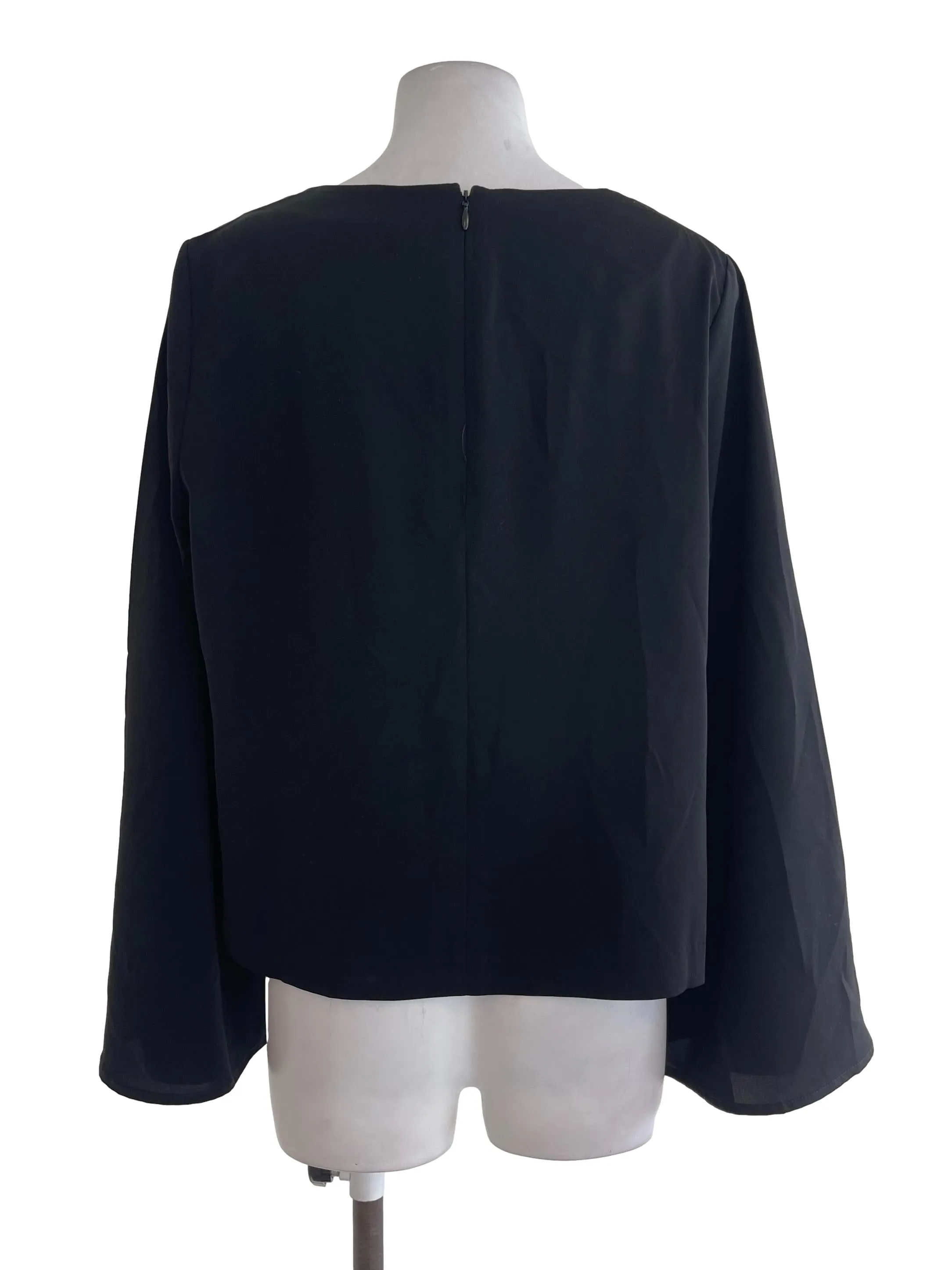 Black Cape Sleeves Blouse
