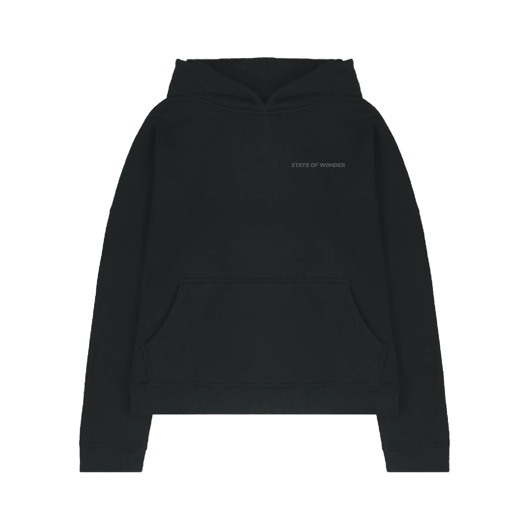 Black Logo Boxy Hoodie