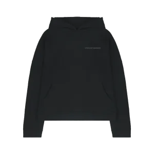 Black Logo Boxy Hoodie