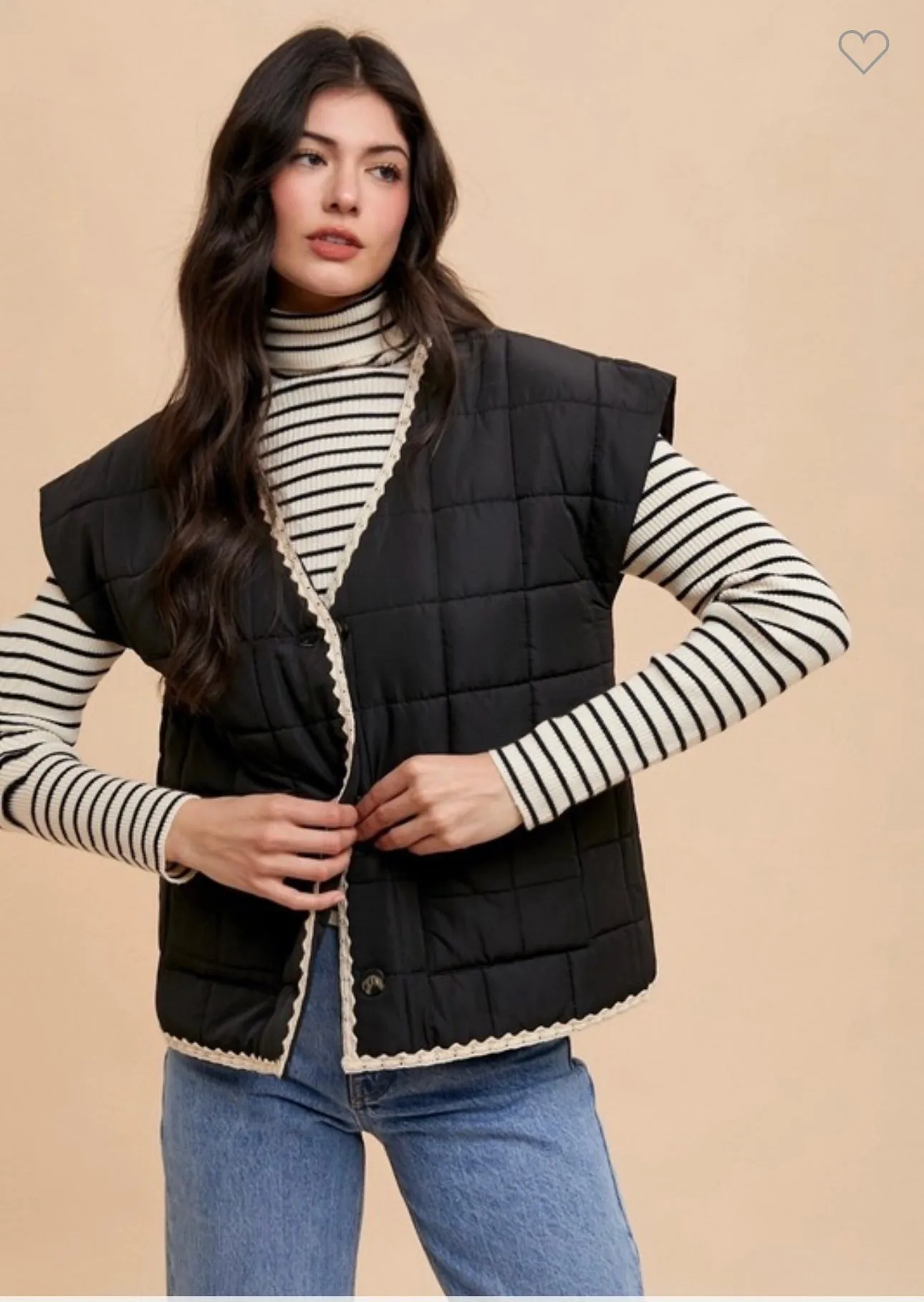 Black Stitched Vest