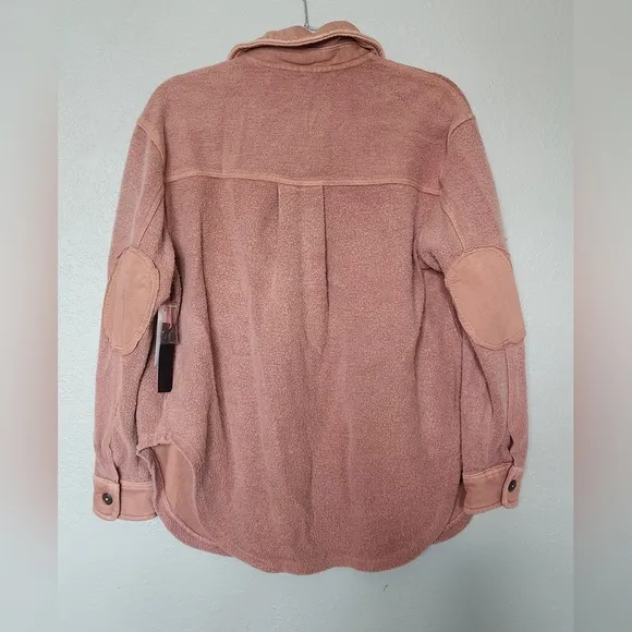 Black Tape Fuzzy Elbow Patch Jacket S/P