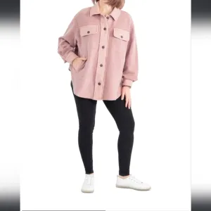 Black Tape Fuzzy Elbow Patch Jacket S/P
