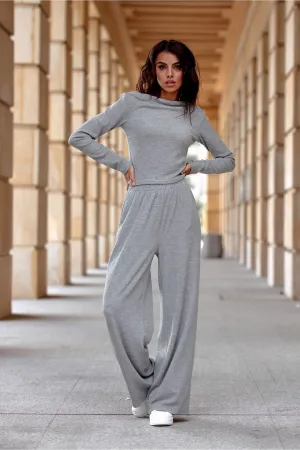 Boat-Neck Knit Blouse Elegance