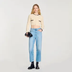 Bobo Pointelle Knit Cardigan Ecru