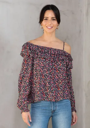 Bohemian Floral Print Off Shoulder Blouse