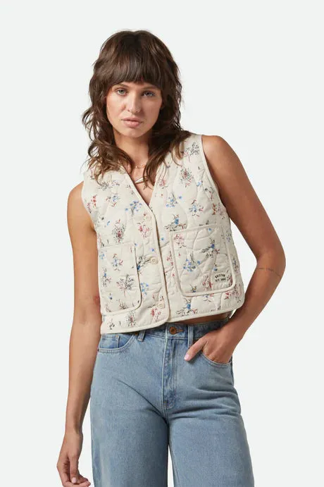 BRIXTON W FIELD FLORAL QUILTED VEST