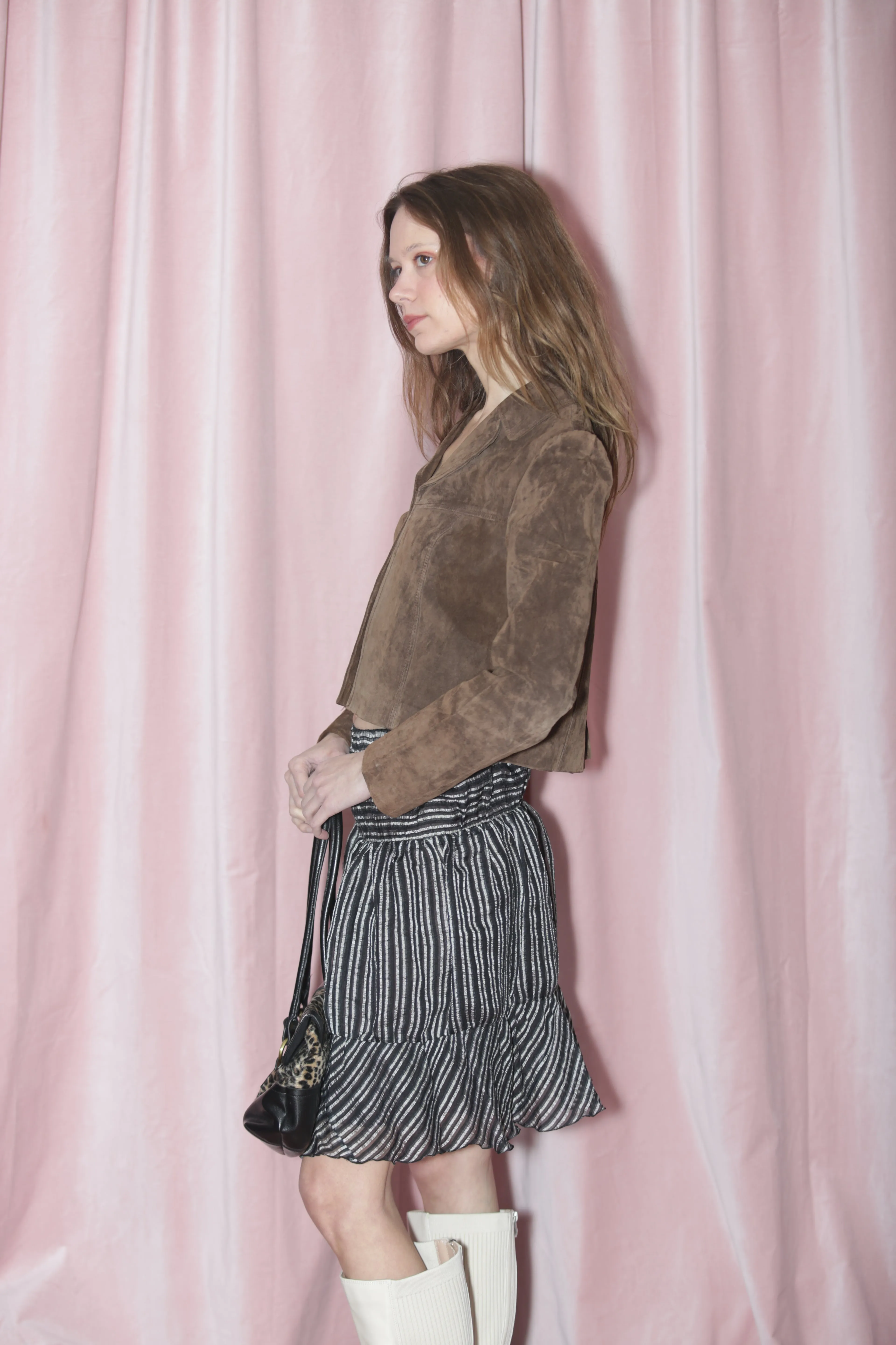 Brown Suede Cropped Jacket (S)