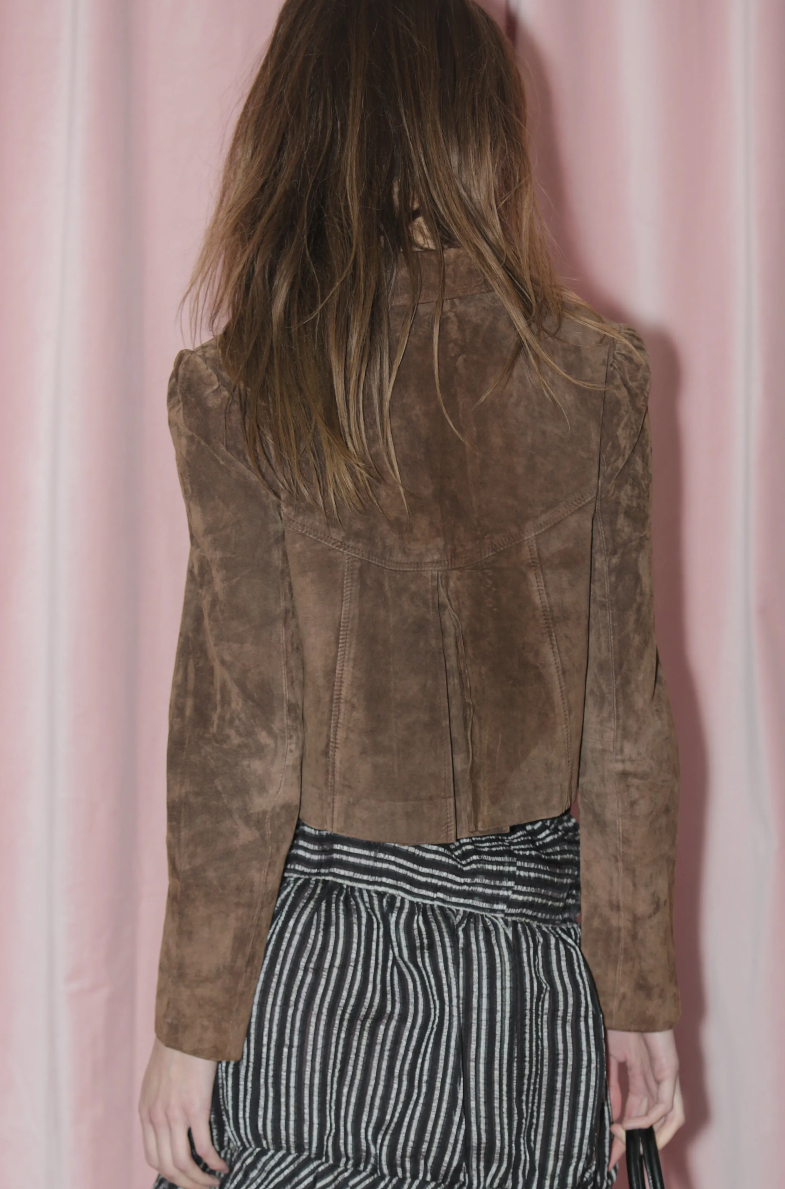 Brown Suede Cropped Jacket (S)