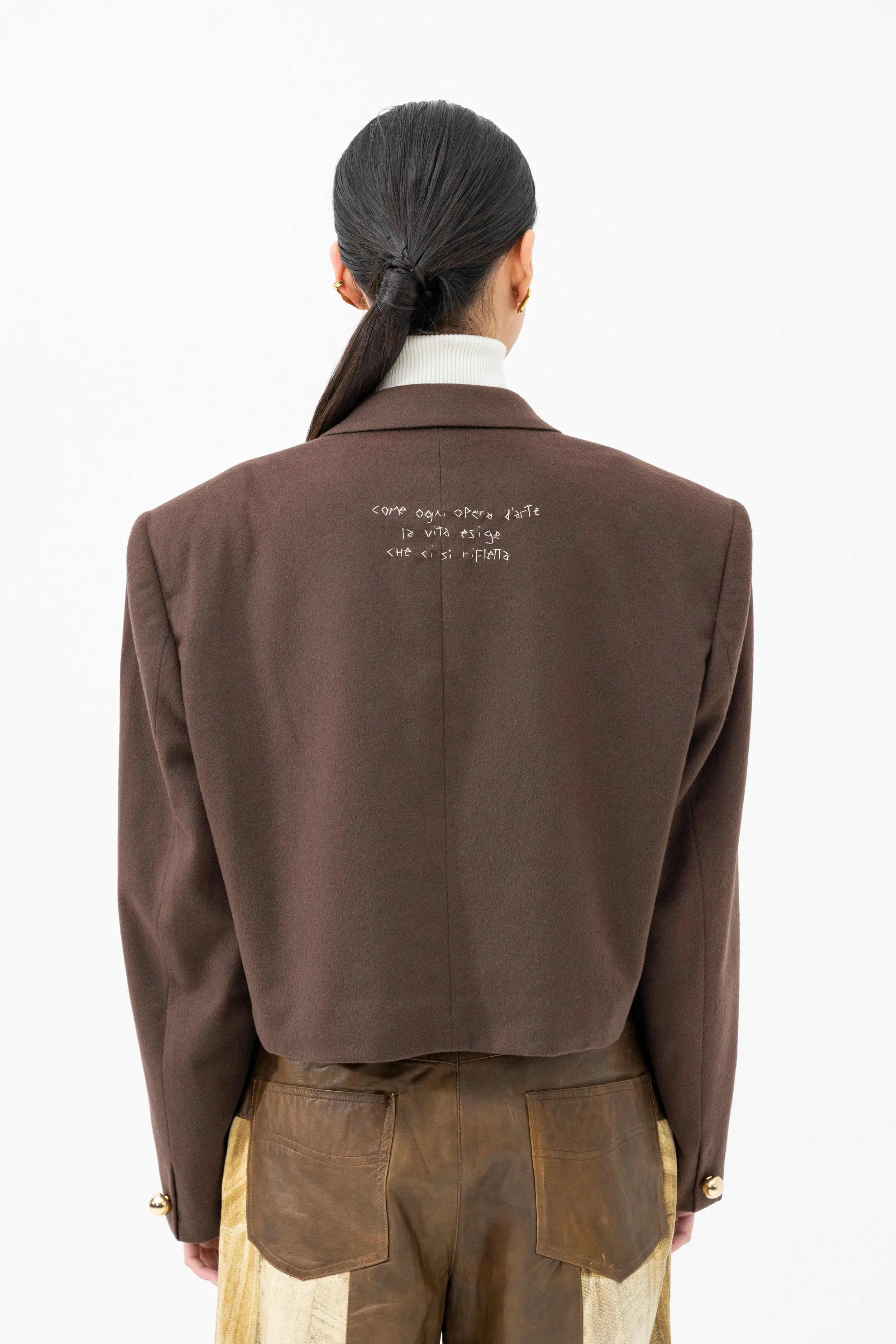 BROWN WOOL BLAZER