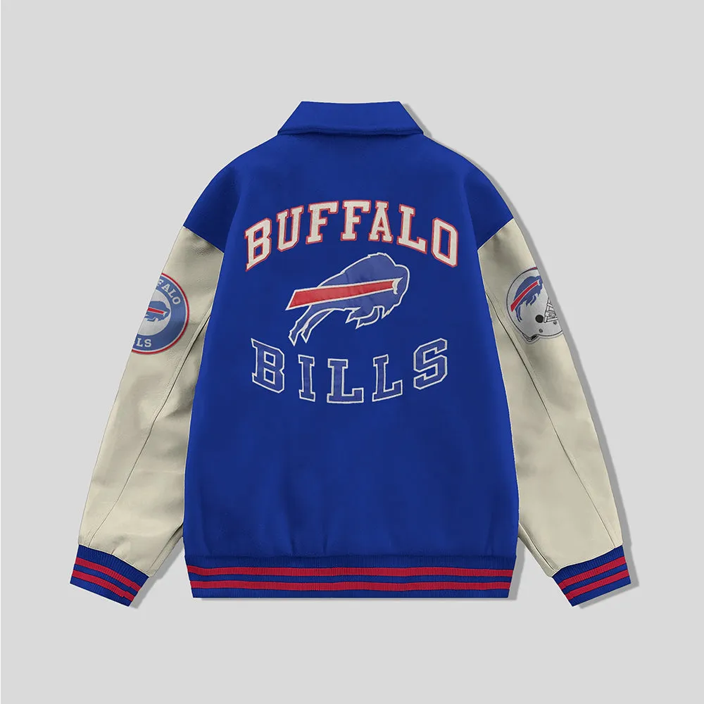Buffalo Bills Collared Varsity Jacket - NFL Letterman Jacket - Clubs Varsity