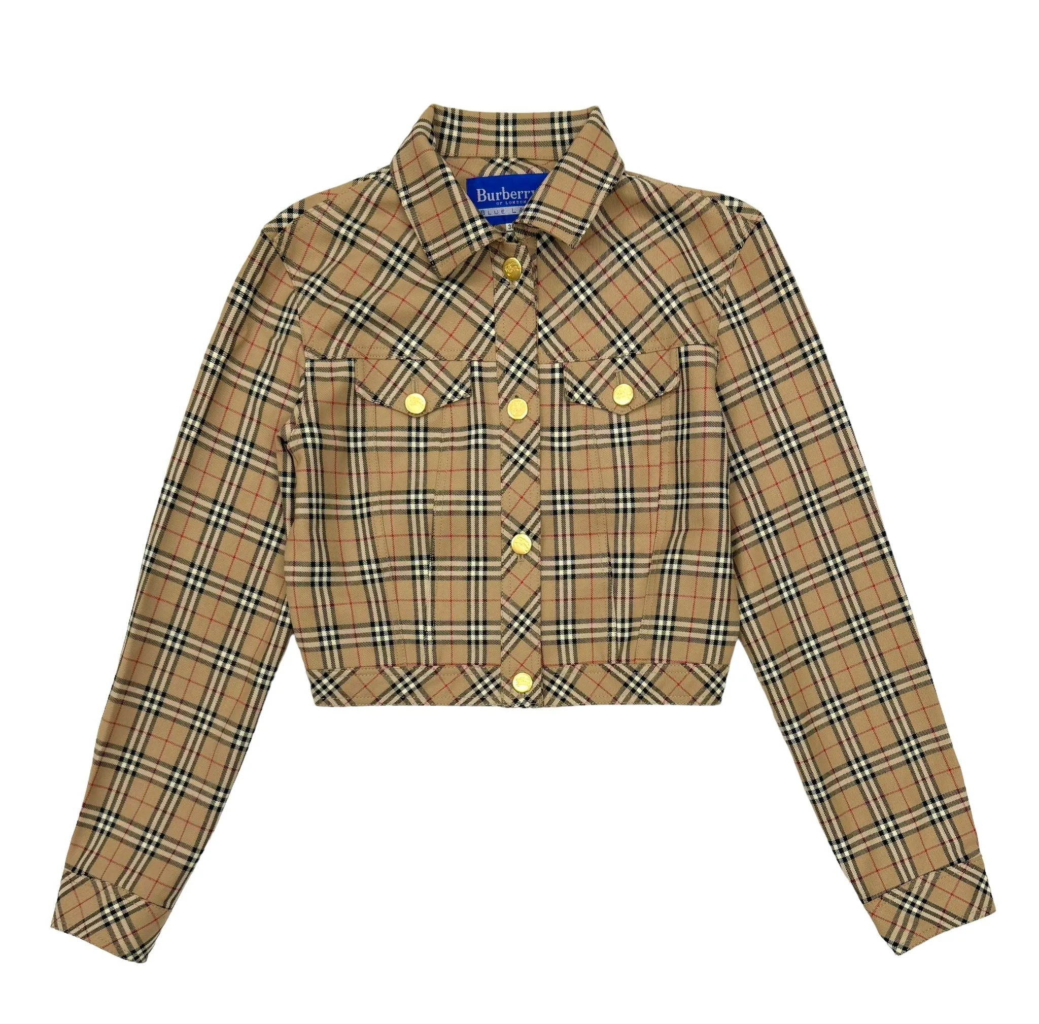 Burberry Plaid Cropped Jacket