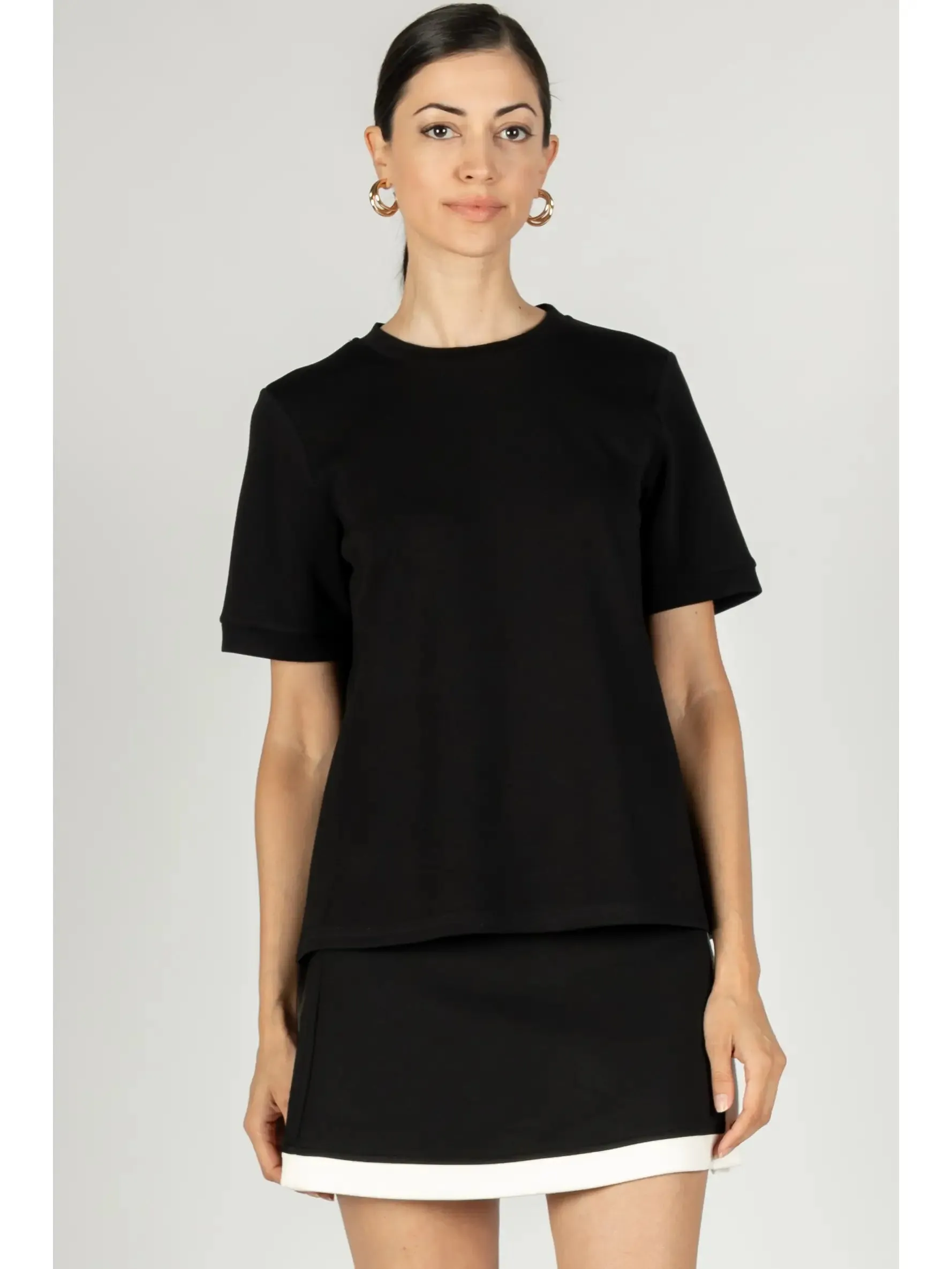Butter Modal Round Neck Tee-  Black