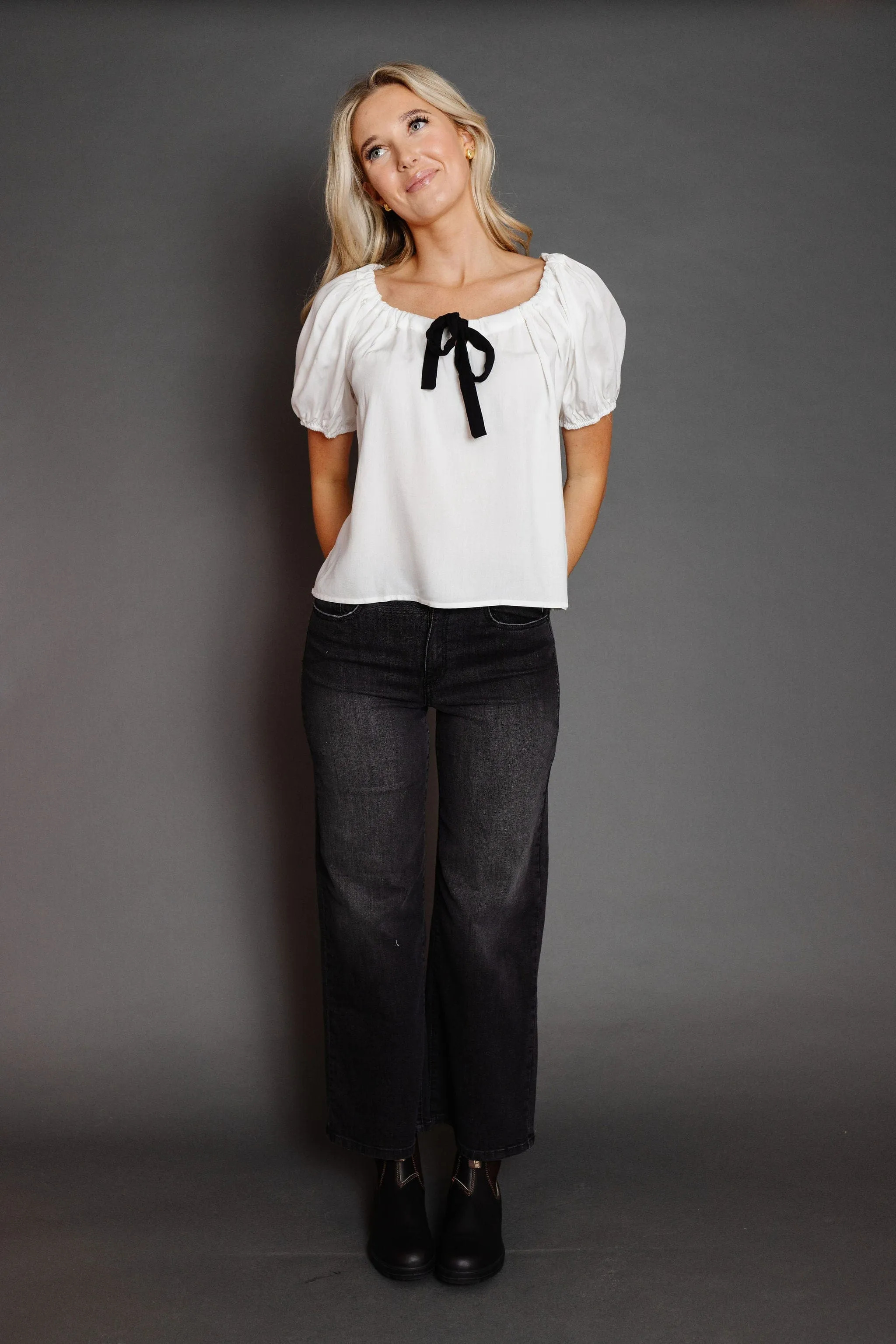 Cadogan Blouse in Off White/Black