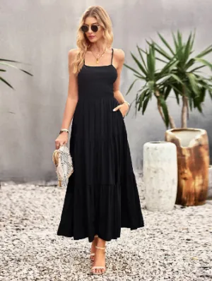 Calliope - Checkered halter maxi dress