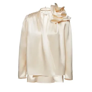 Casual Satin Vintage V-neck Blouses